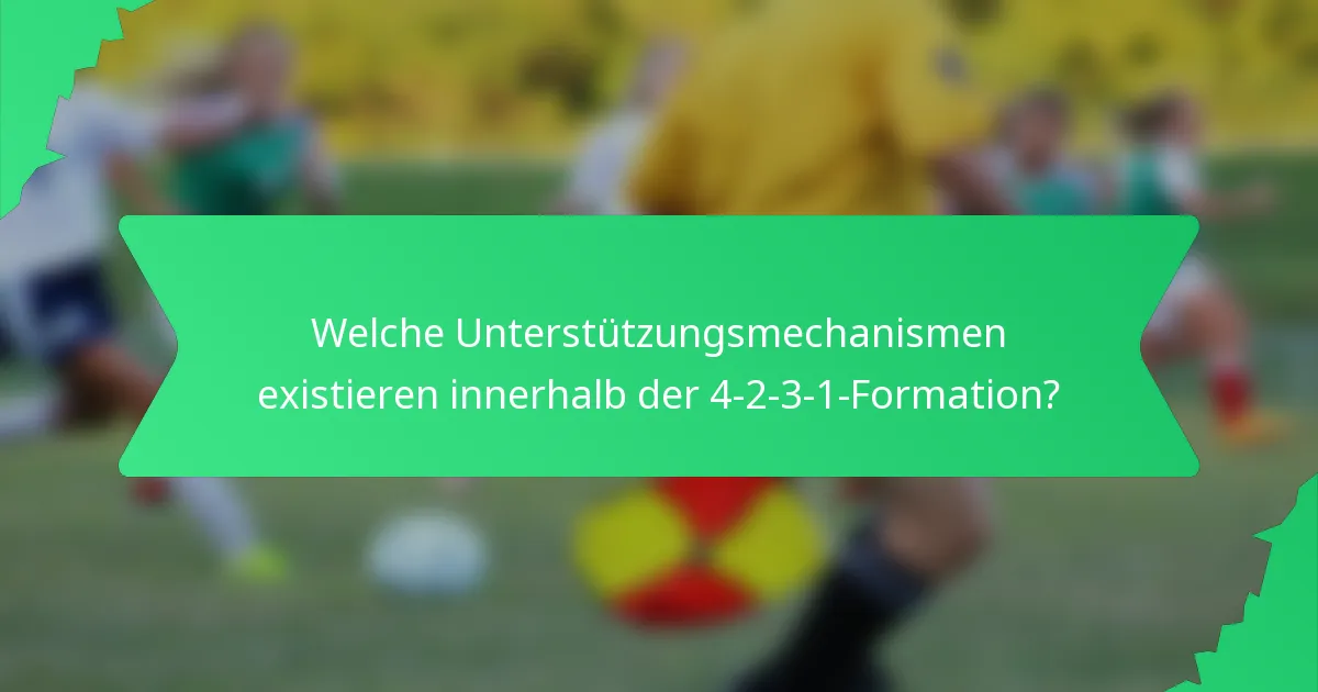 Welche Unterstützungsmechanismen existieren innerhalb der 4-2-3-1-Formation?